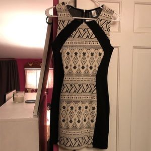 Black and white bodycon dress